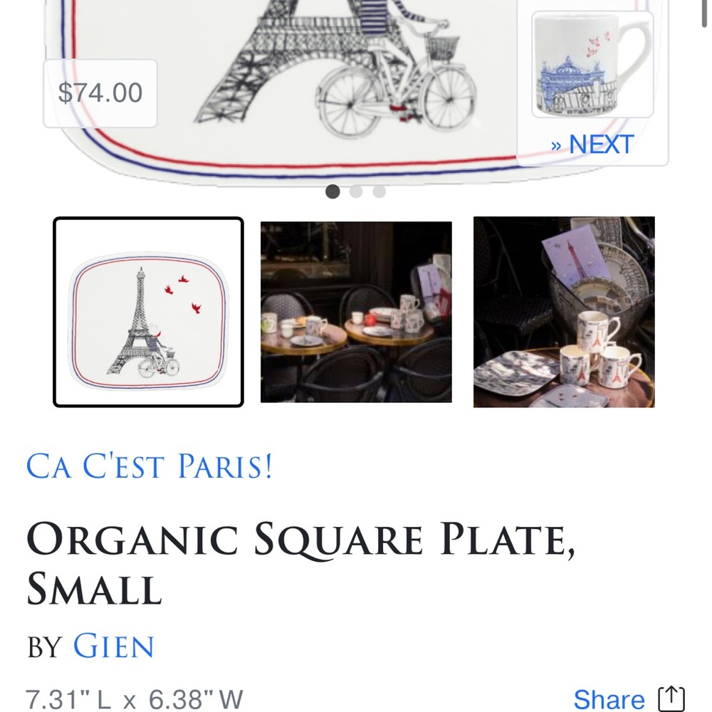 Gien Parisian Eiffel Tower Plate
